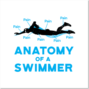 Anatomy Of A Swimmer Swimming Fan Posters and Art